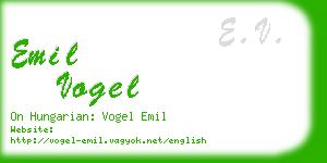 emil vogel business card